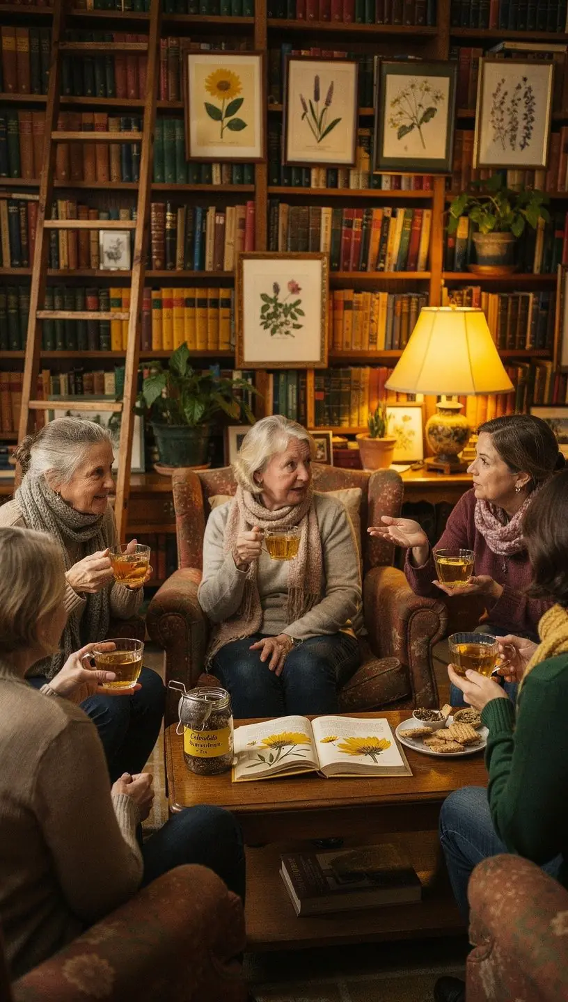 Körömvirág szirmokkal díszített teásüveg, benne illatos tea.